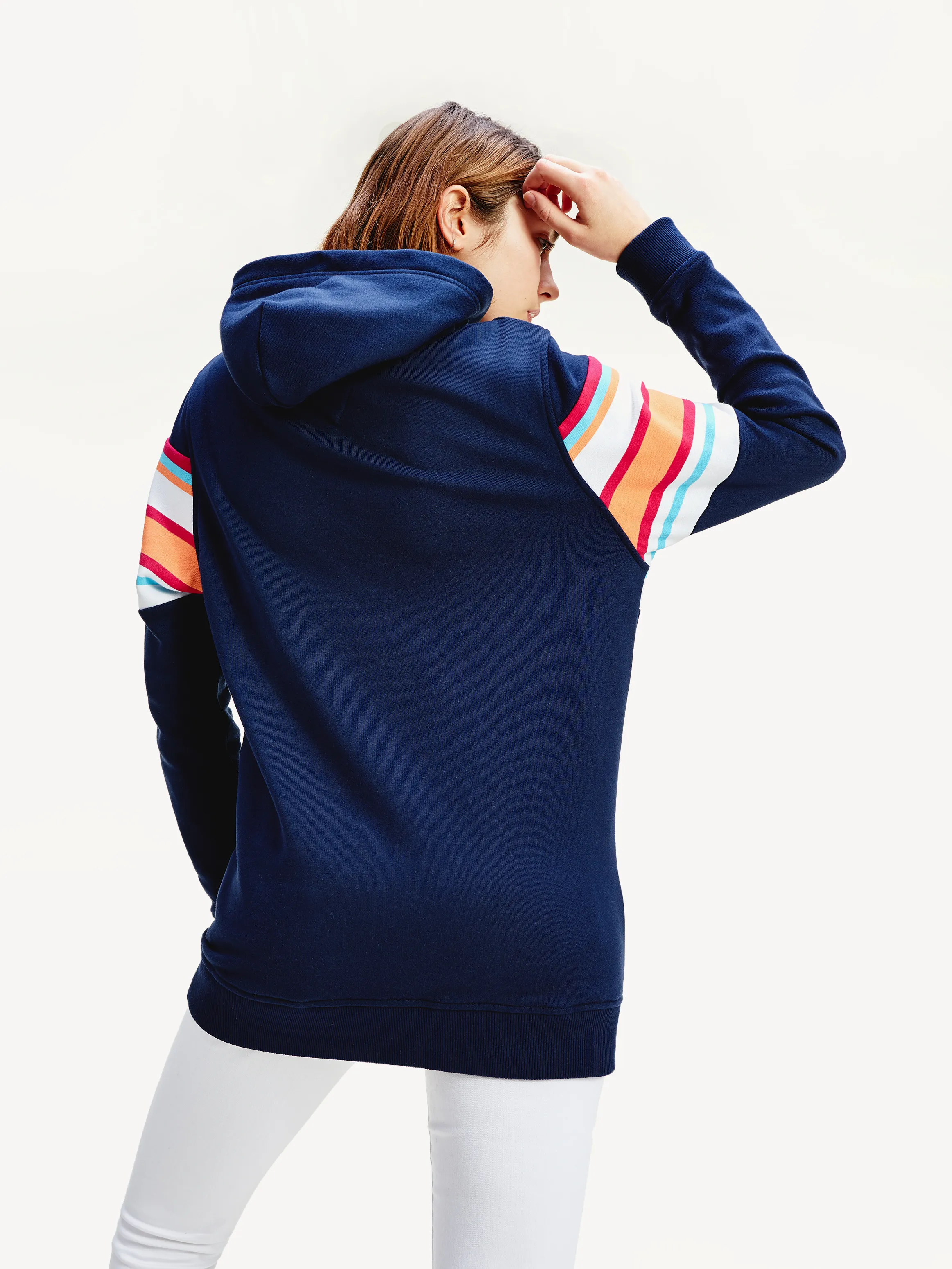 Tommy Hilfiger Hoodie | Color-Blocked Logo | Relaxed Fit Sweatshirt