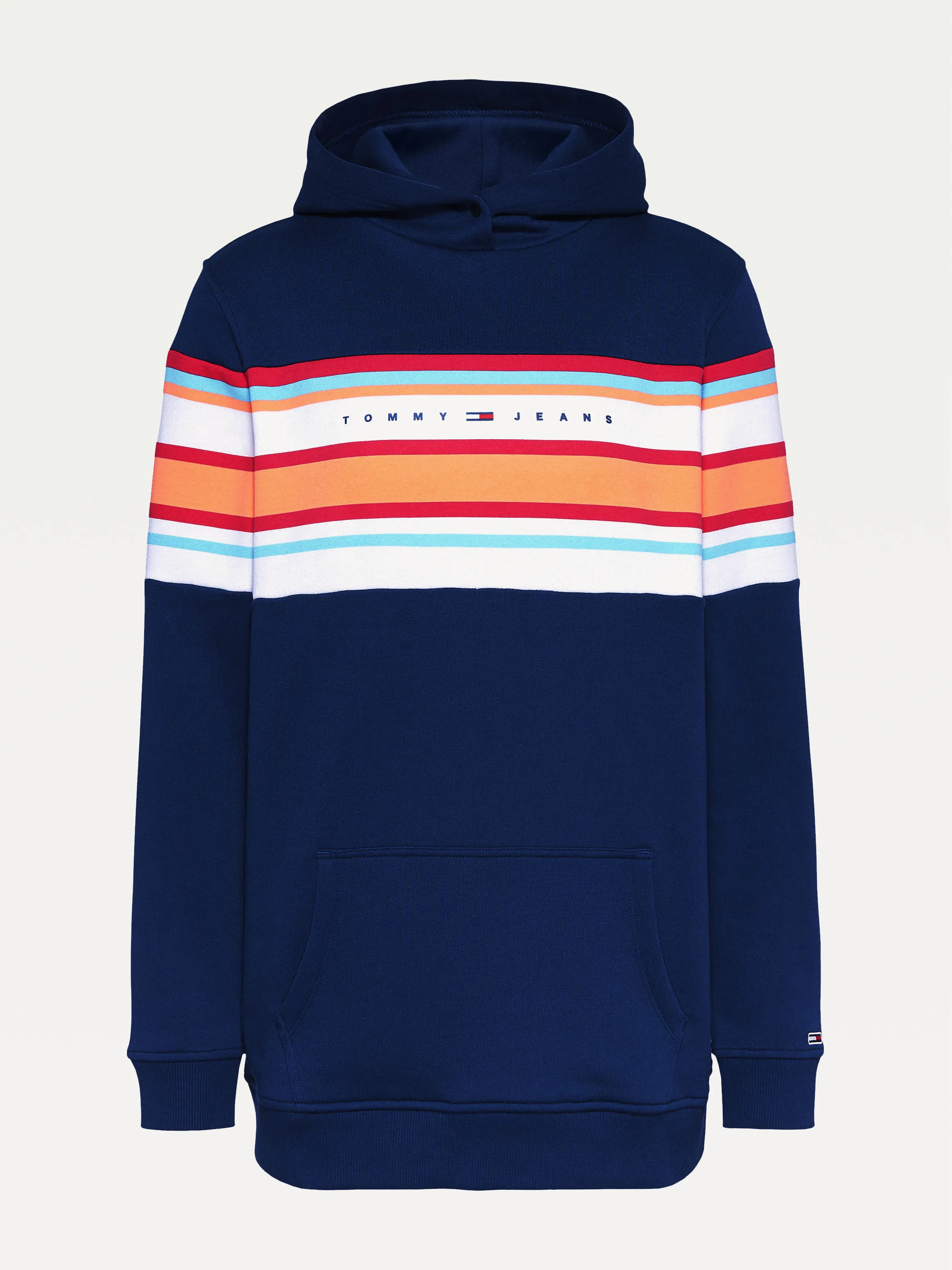 Tommy Hilfiger Hoodie | Color-Blocked Logo | Relaxed Fit Sweatshirt