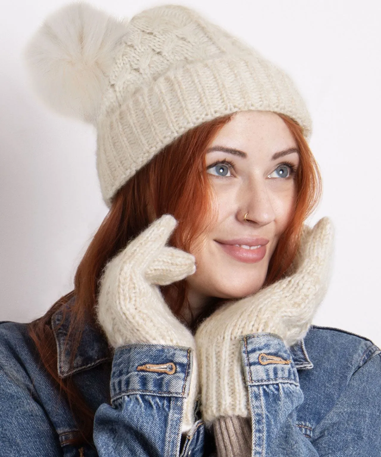 Totes Women's Cable Hat and Glove Bundle