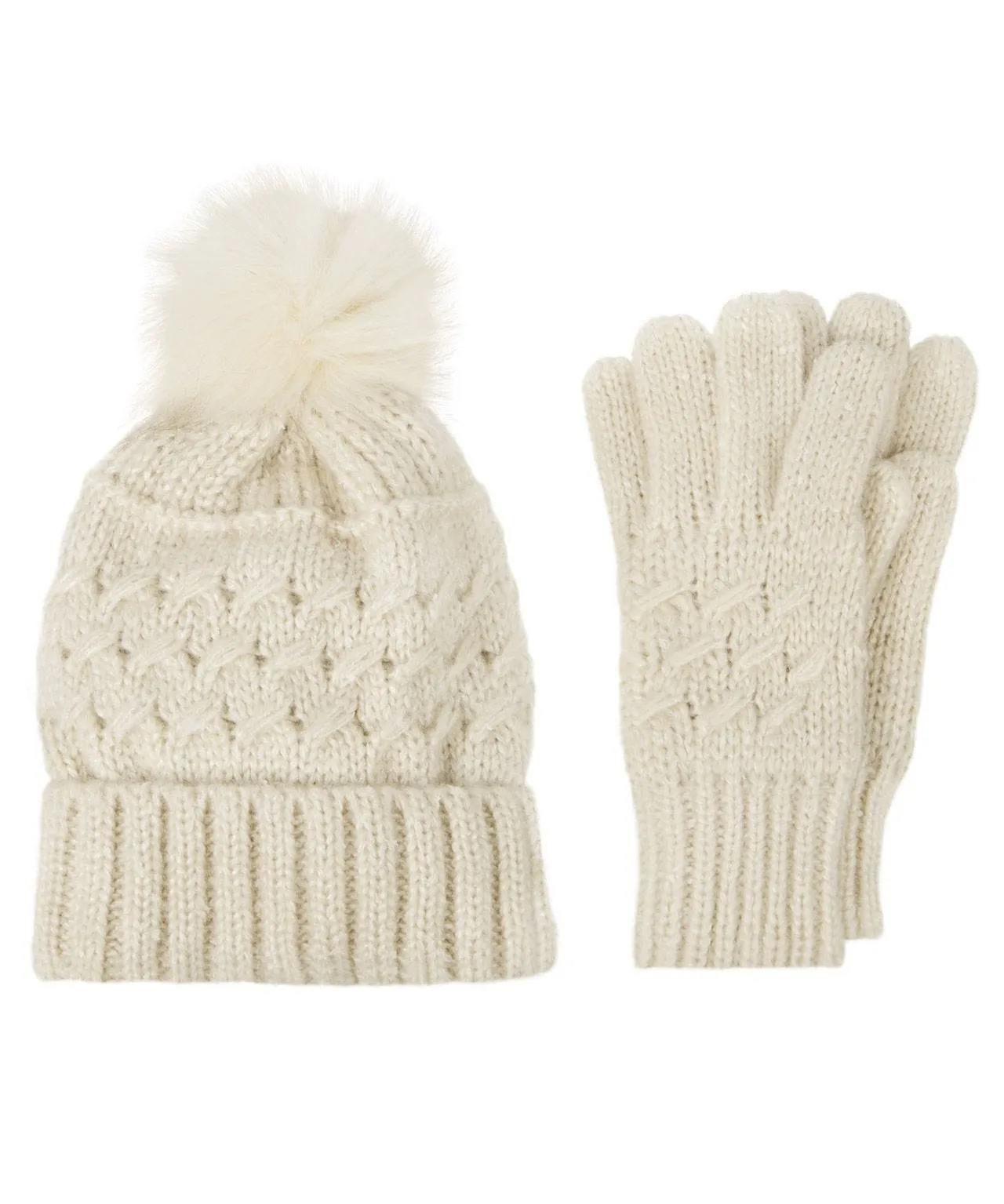 Totes Women's Cable Hat and Glove Bundle