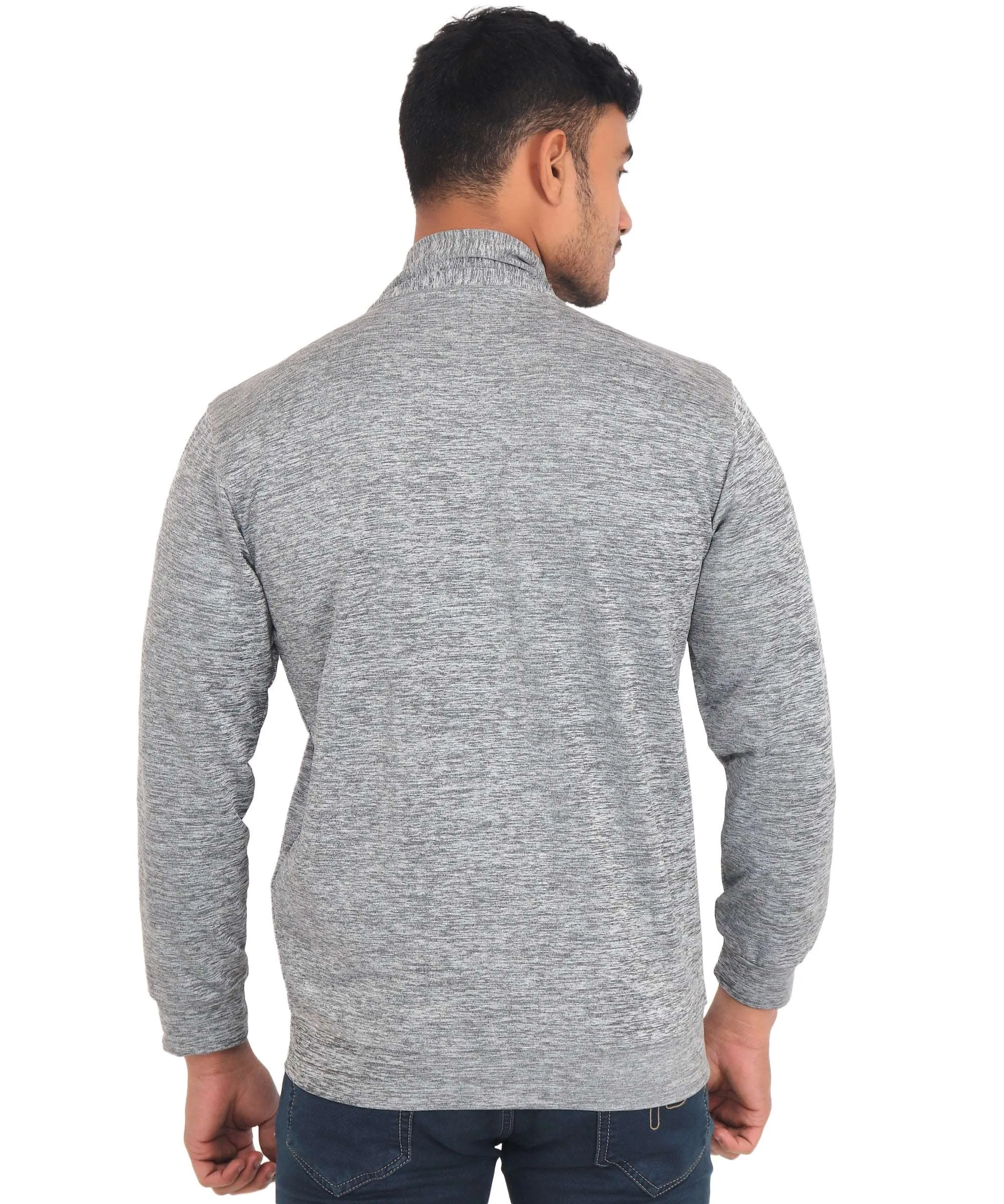 Triple Dot Grey Mens Hoodie Slub Sweatshirt