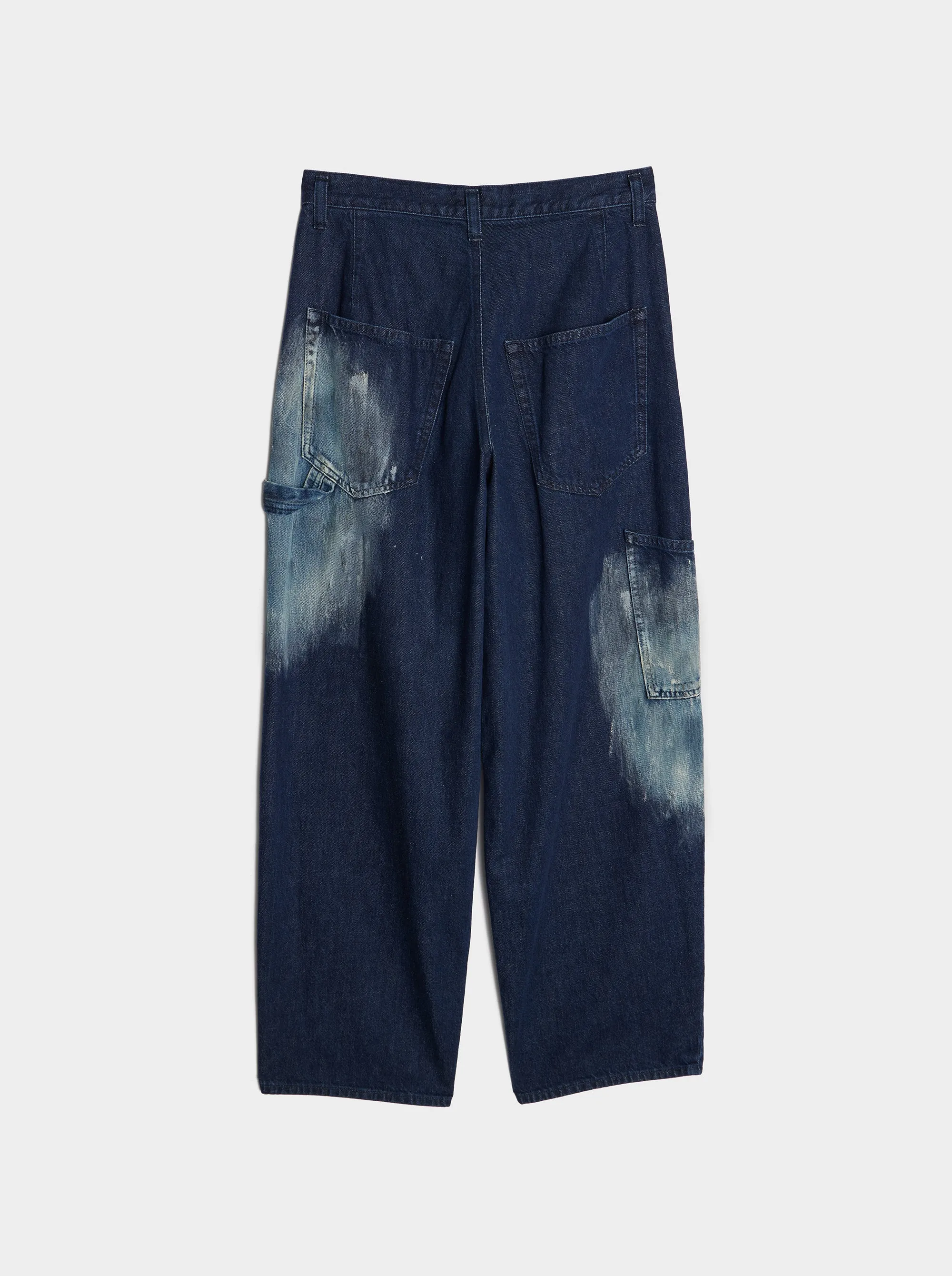 Indigo U-Shing Tuck Wide Pant