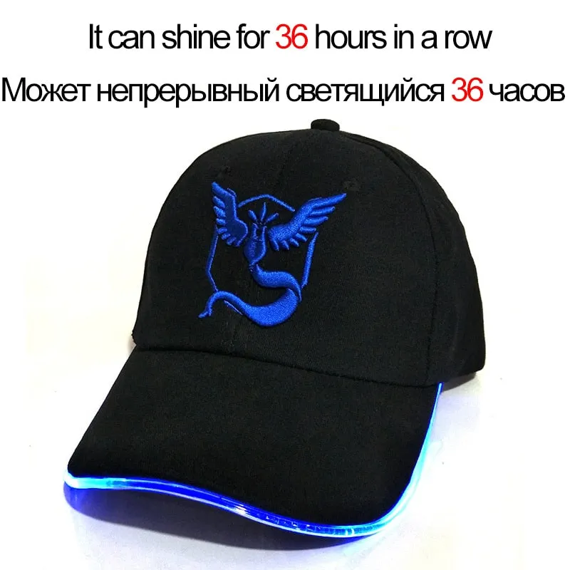 Light Instinct Pokemon Glow In The Dark LED Baseball Cap Unisex