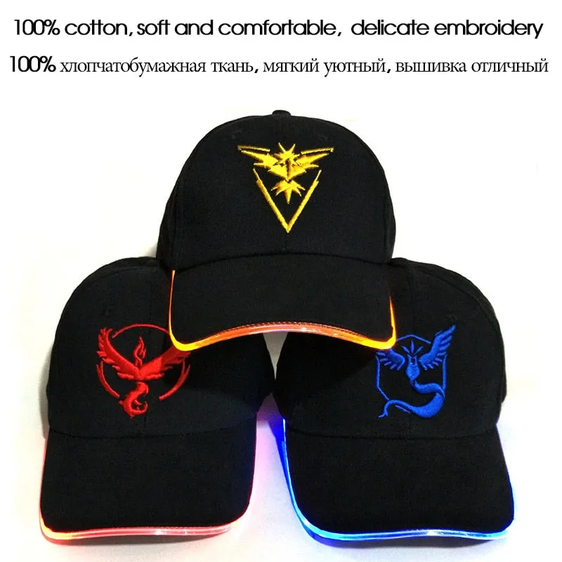 Light Instinct Pokemon Glow In The Dark LED Baseball Cap Unisex