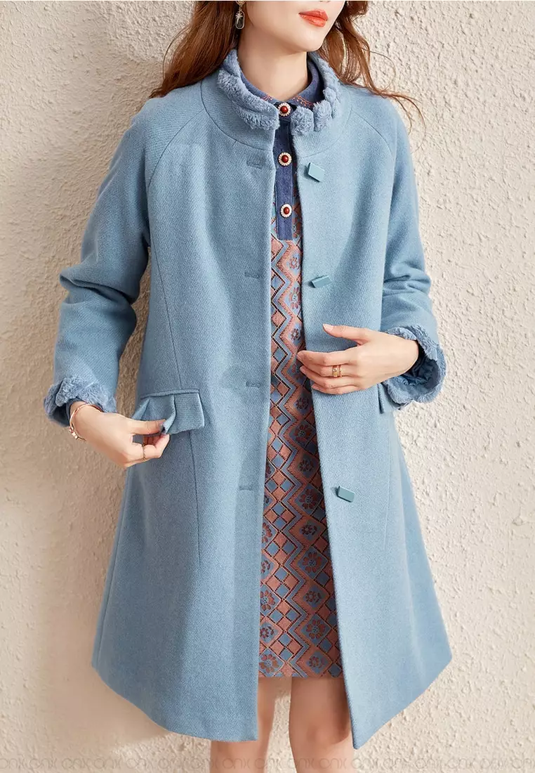 Warm Quilted Wool Coat ONX.HK