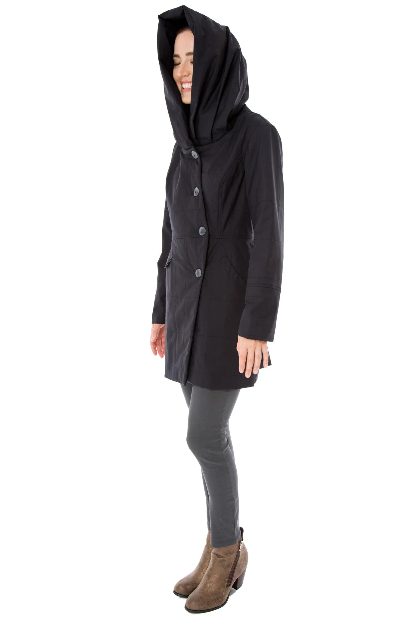 Water Repellent Hooded Quilted Coat