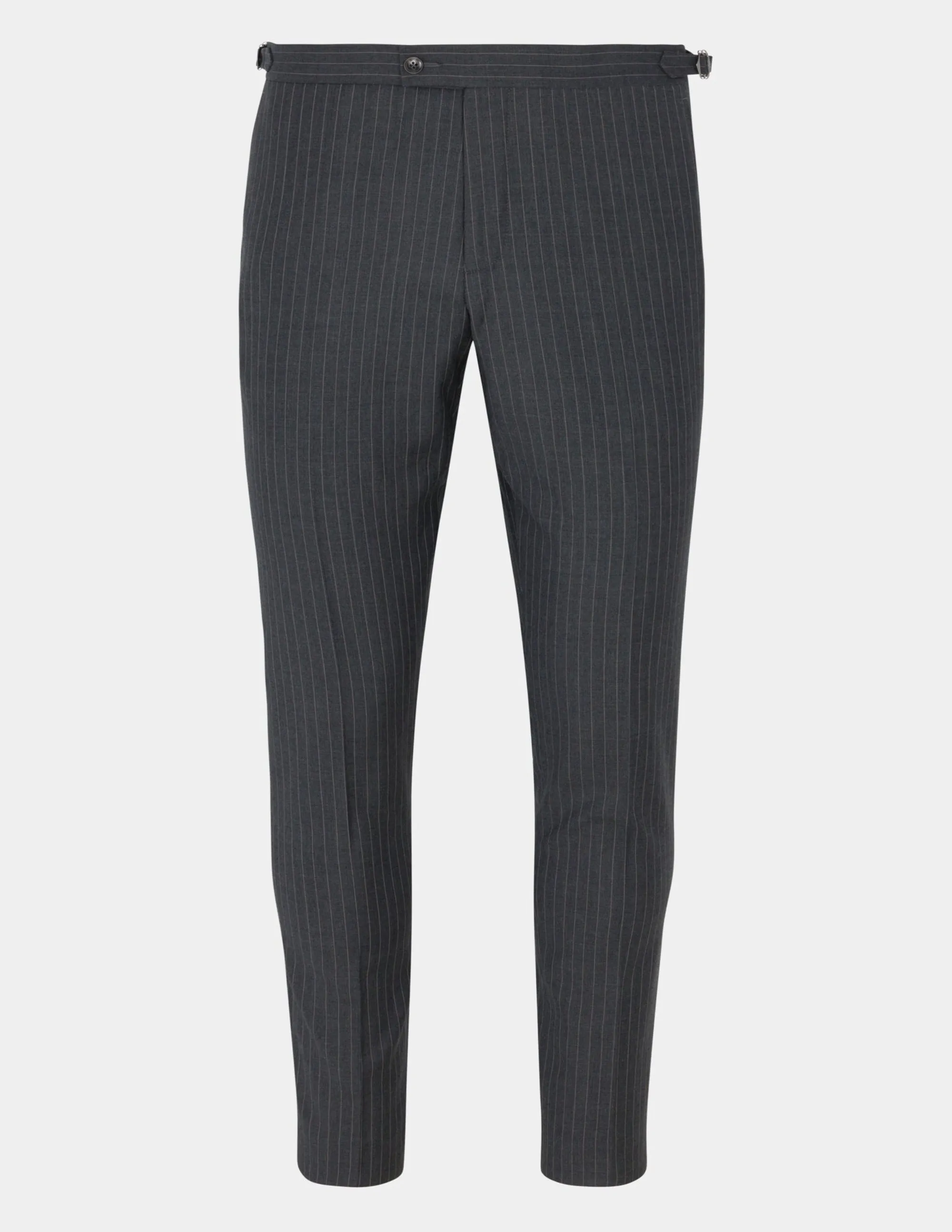 White Gray Stripes Wool Double Breasted Suit