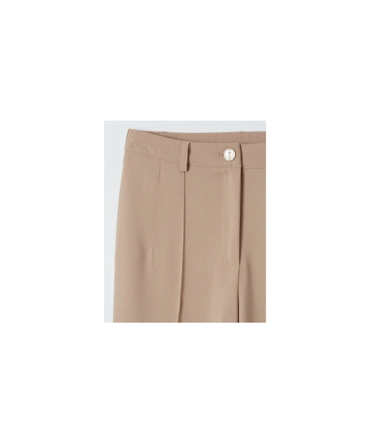 Wide Leg Front Pleat Trousers