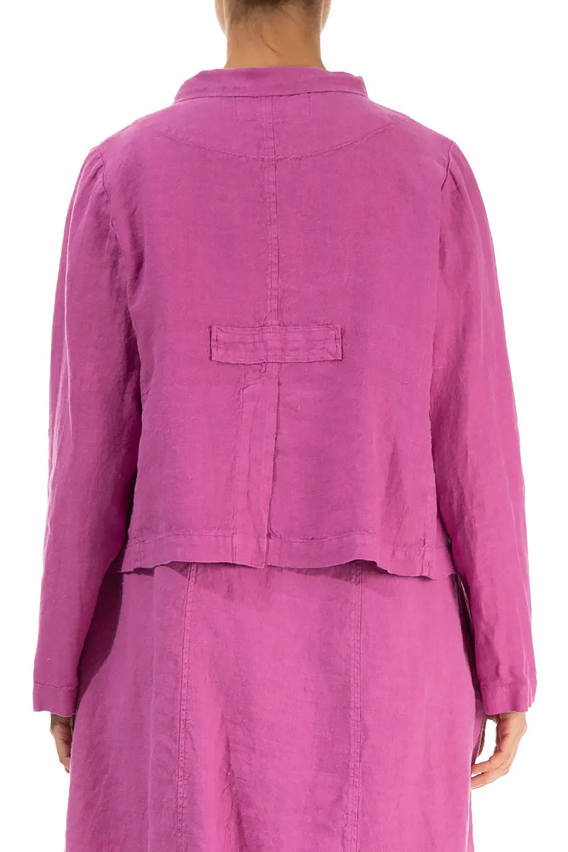 Wild Berry Linen Jacket with Buttons