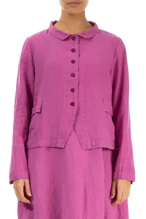 Wild Berry Linen Jacket with Buttons