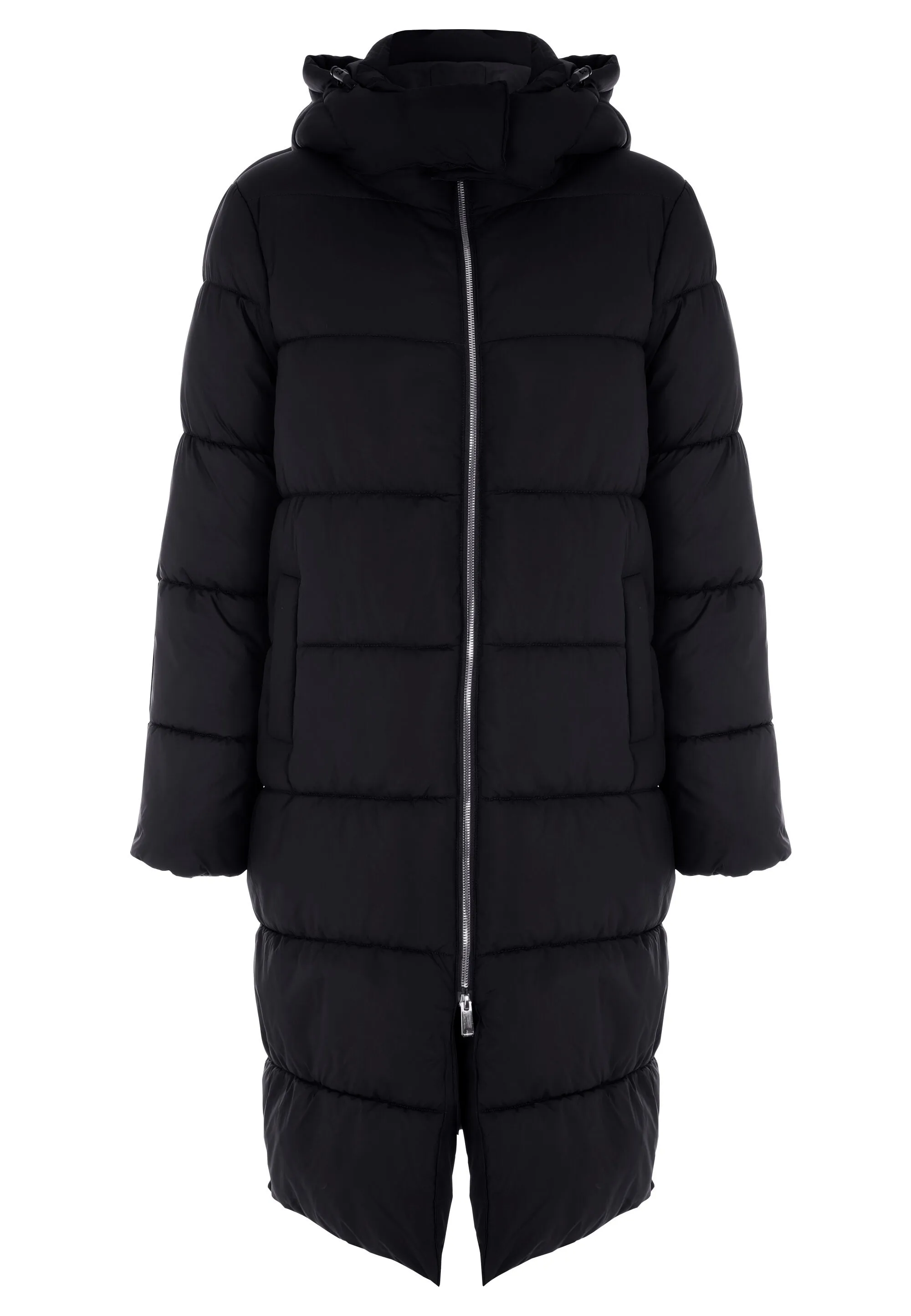 Womens Black Longline Padded Coat