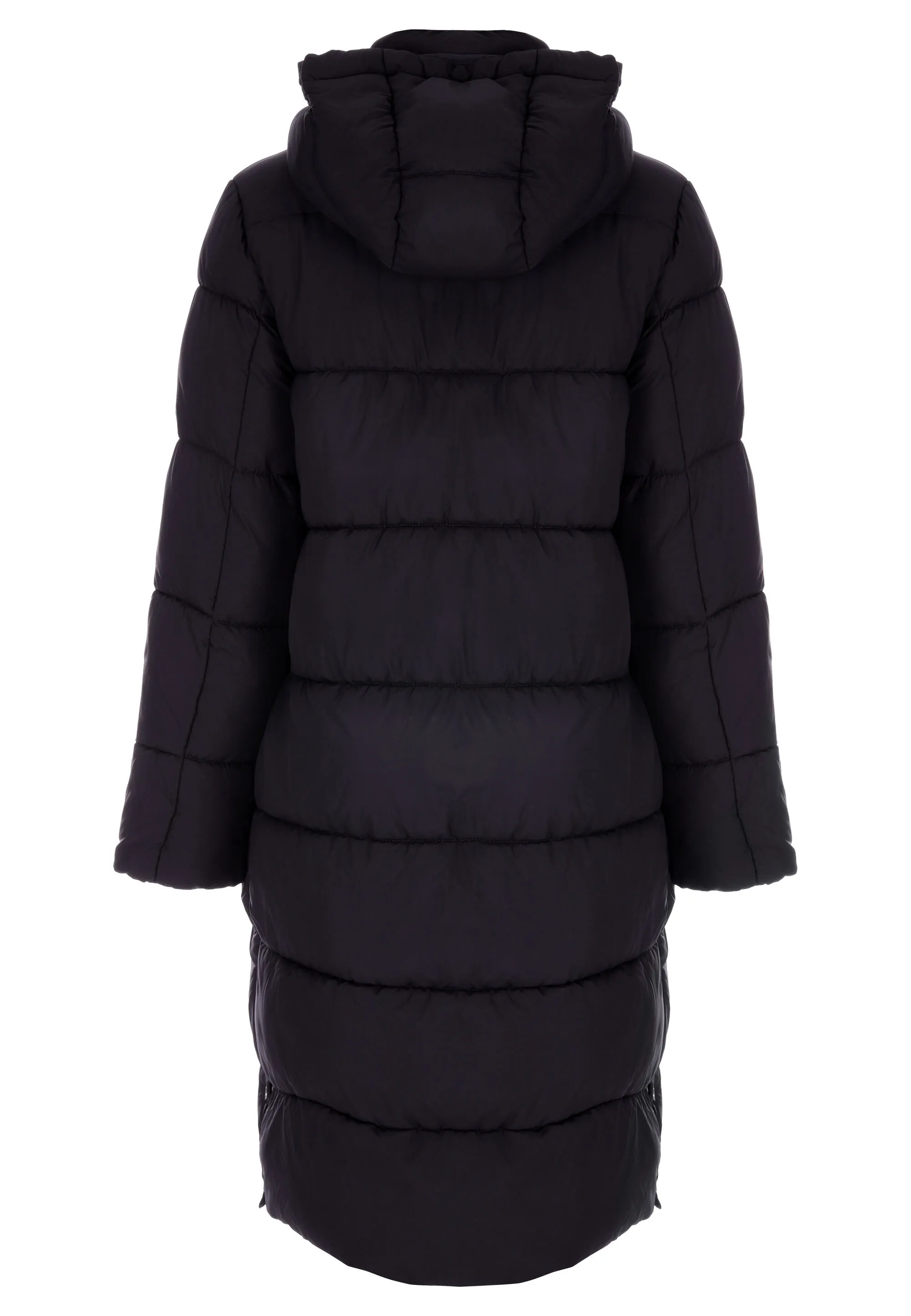 Womens Black Longline Padded Coat