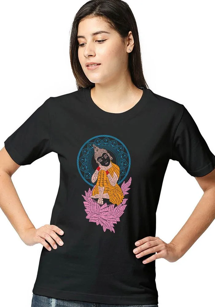 Women's Buddha Printed T-Shirt