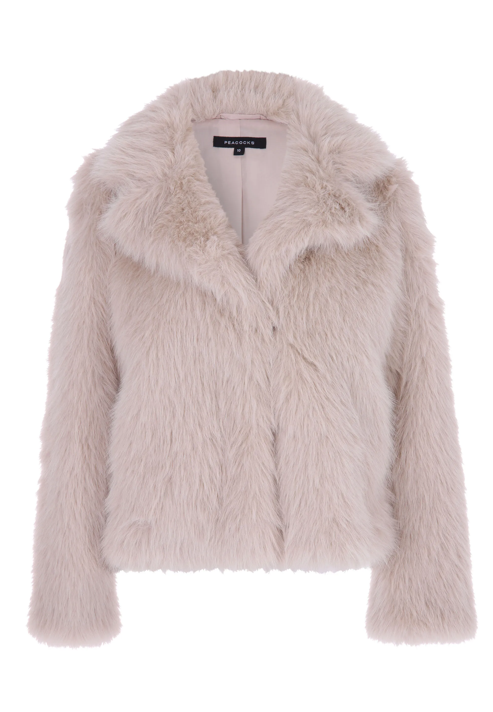 Cream Short Fluffy Coat for Women