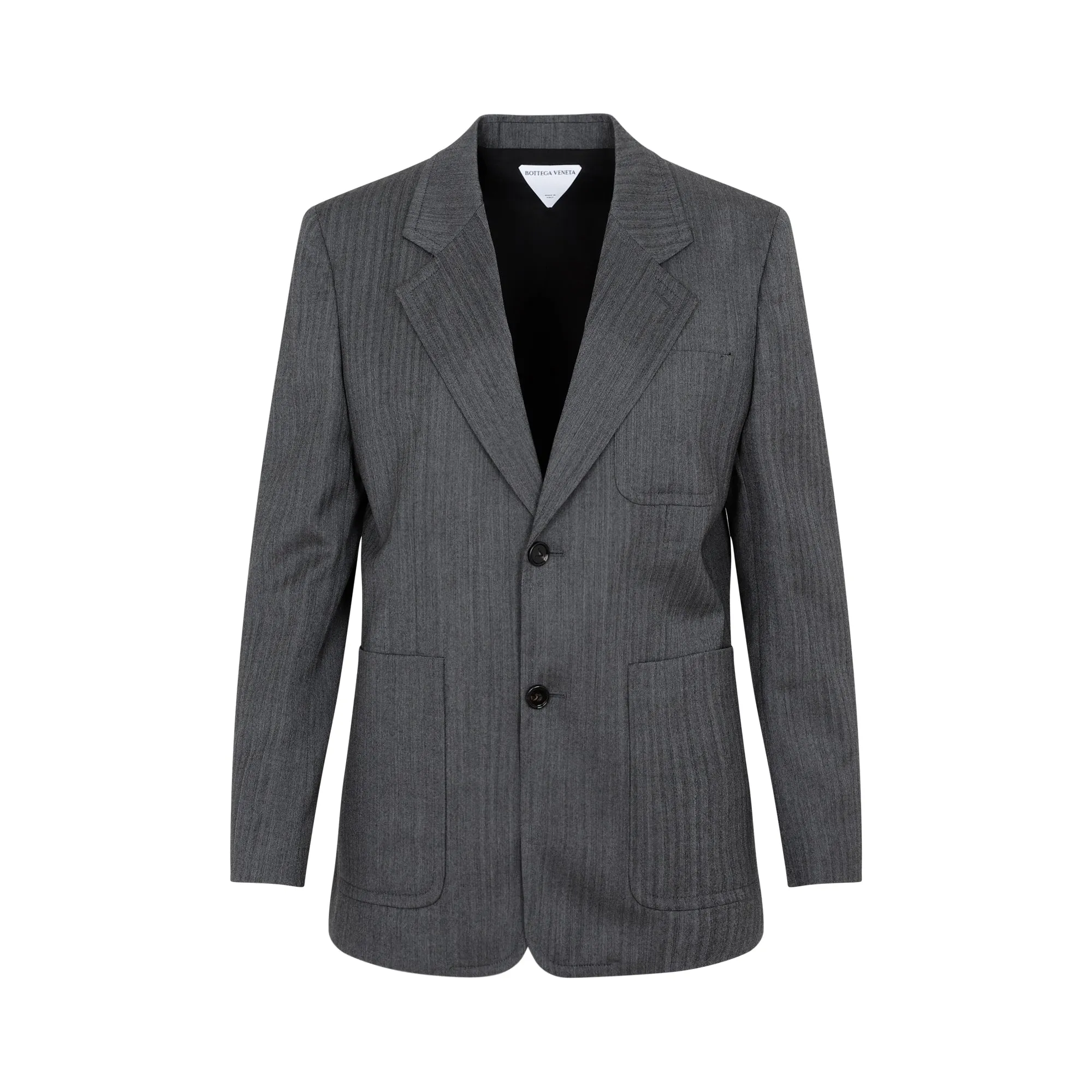 Women's Grey Wool Chevron Jacket by BOTTEGA VENETA for SS23 Season