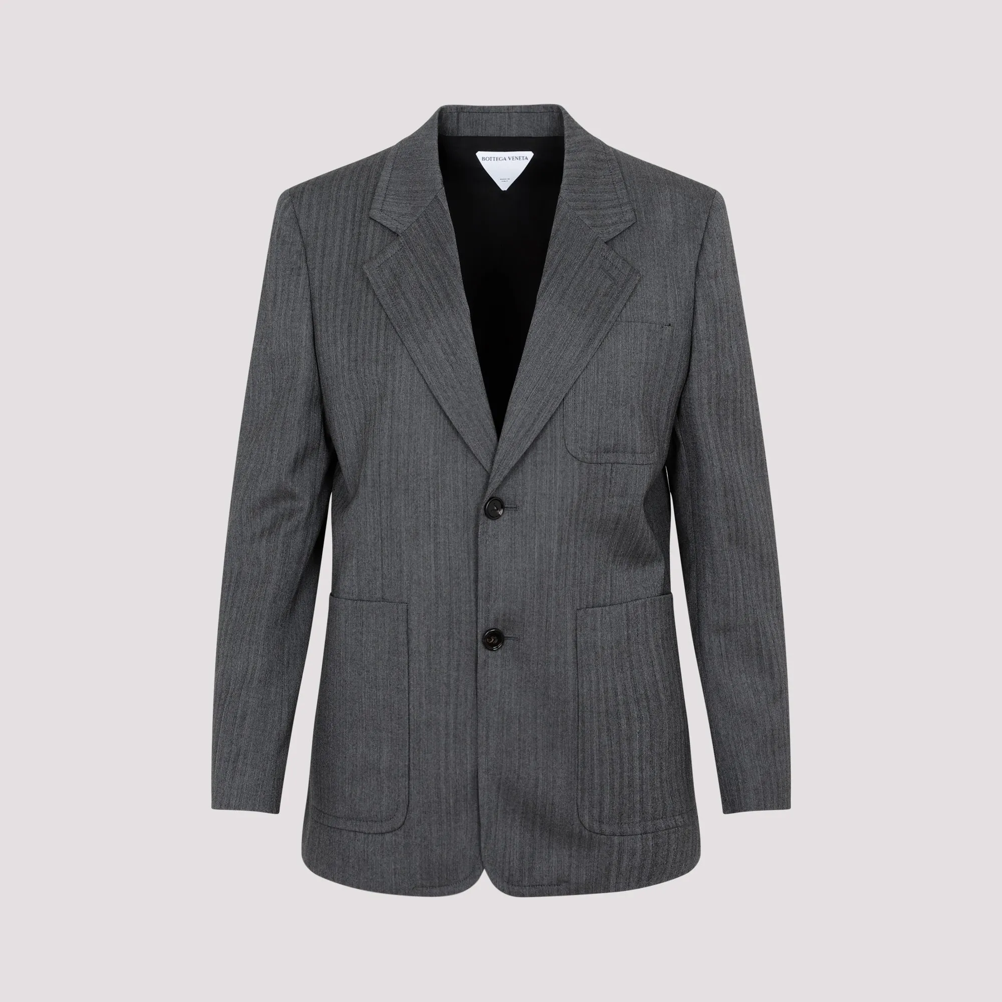 Women's Grey Wool Chevron Jacket by BOTTEGA VENETA for SS23 Season