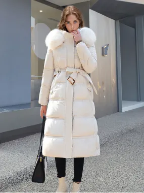 Women's Puffer Coats with Stand Collar and Faux Fur Trim for Cold Winter Fashion