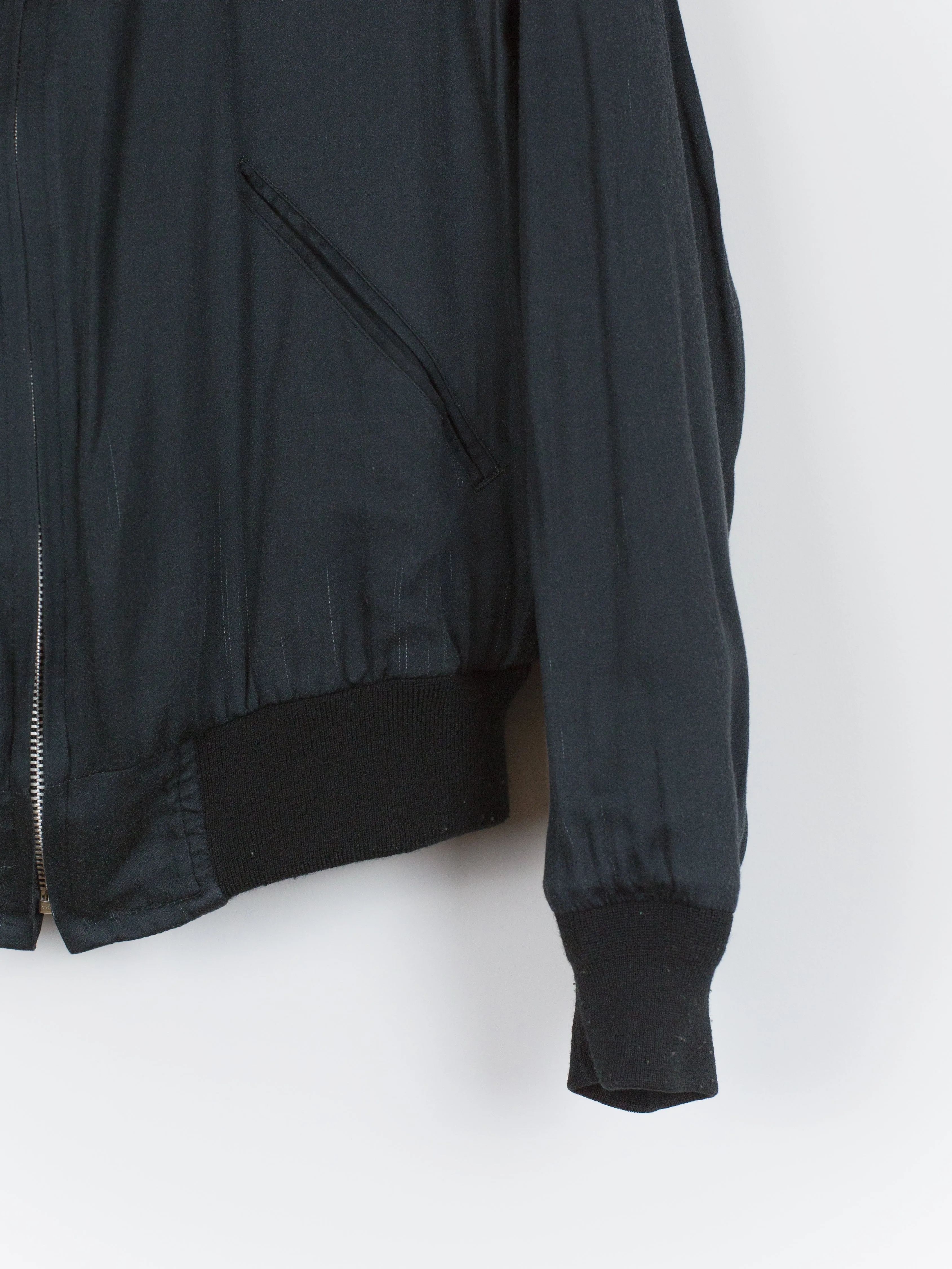 Yohji Yamamoto Reversible Bomber Jacket in Gabardine and Rayon with Floral Pattern