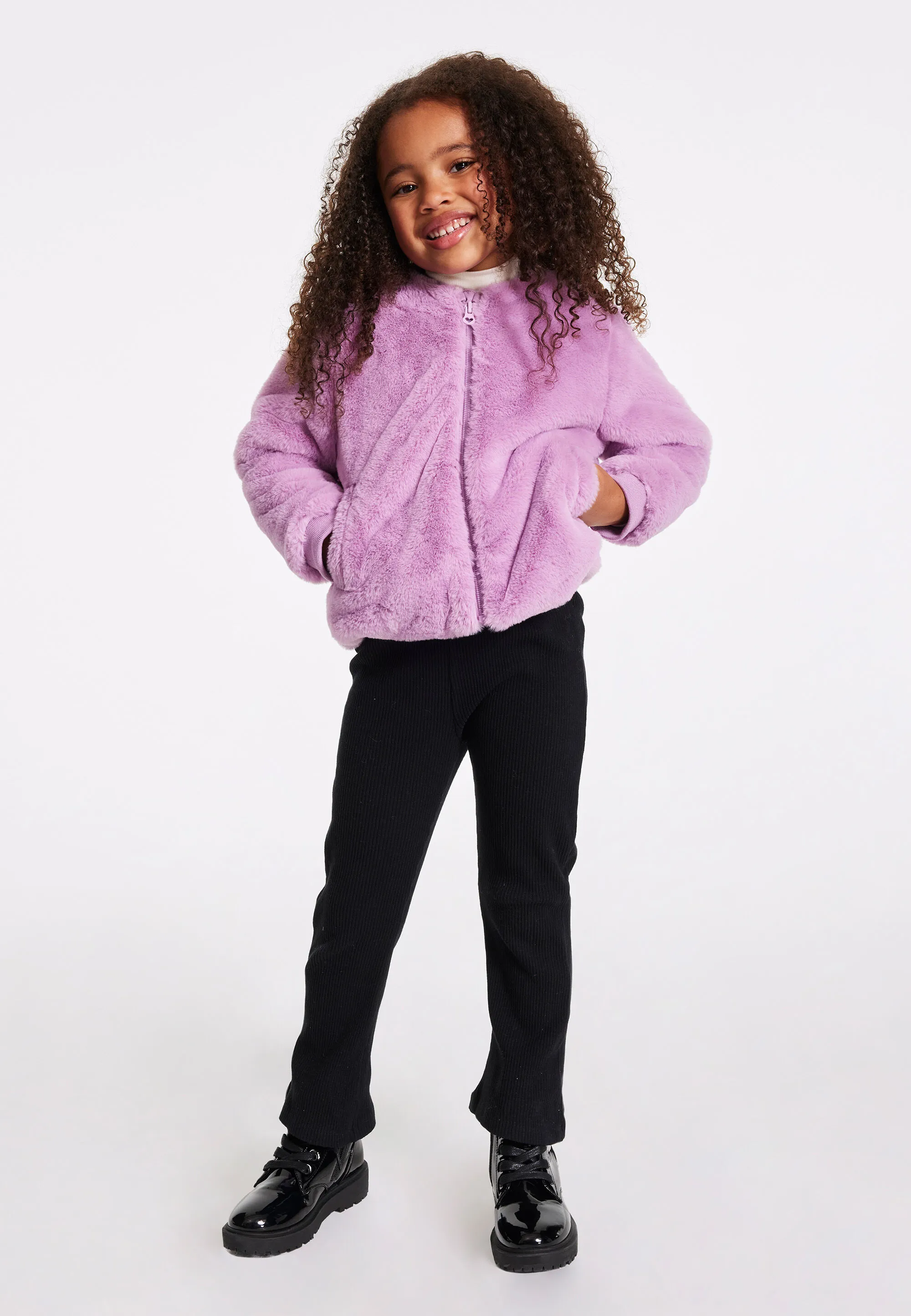 Lilac Fluffy Coat for Younger Girls